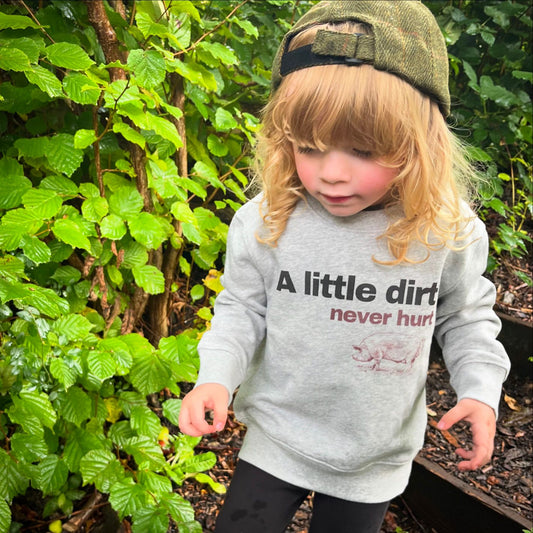 Sew Aneira A Little Dirt Never Hurt Grey Sweatshirt