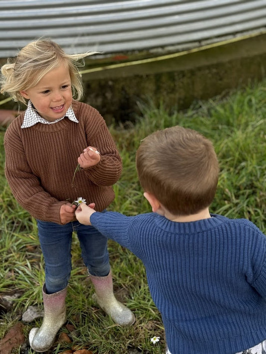 Kids Chunky knit mini farmer jumper